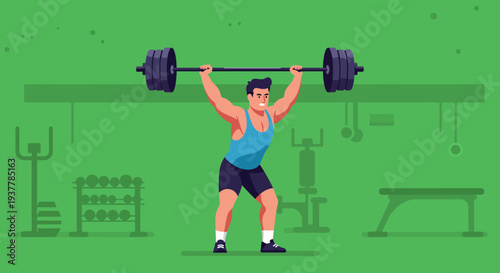 Man lifting heavy weights in a gym.