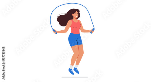 Woman Jumping Rope for Fitness and Exercise.