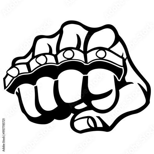 Fist with Brass Knuckles vector graphcis