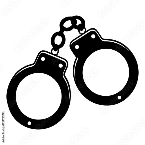 handcuffs single vector icon symbol