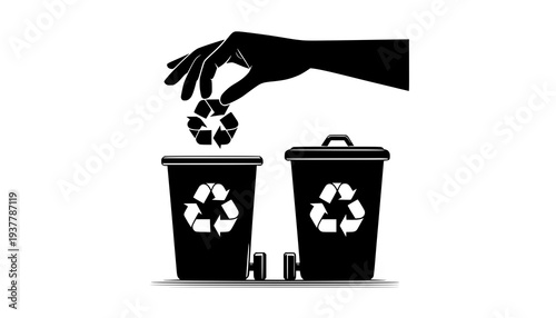 black trash bin icon