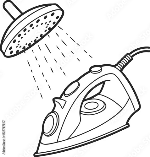 steam iron isolated on white