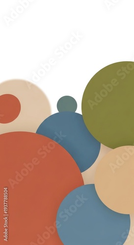 Abstract Composition of Colorful Overlapping Circles.