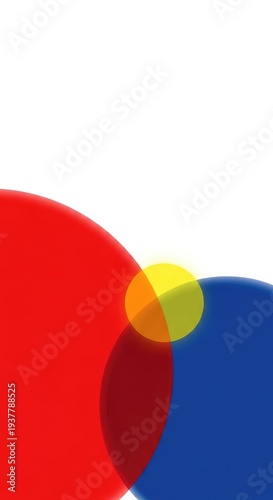 Abstract Overlapping Circles in Primary Colors.