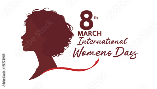 International Women's Day illustration with silhouette of a woman's face