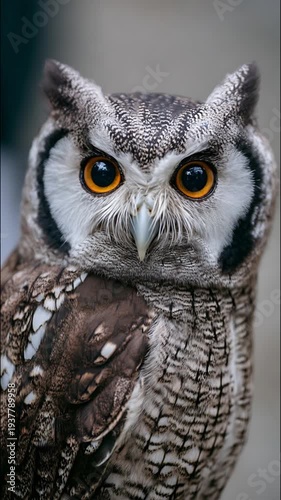 Majestic Owl Close Up Portrait Calm Nature Background