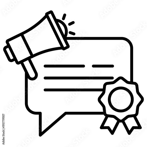 Brand Message Outline Icon Illustration Vector