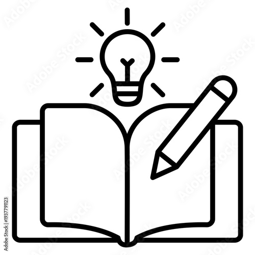 Creative Writing Outline Icon Illustration Vector