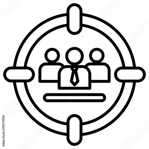 Target Audience Outline Icon Illustration Vector