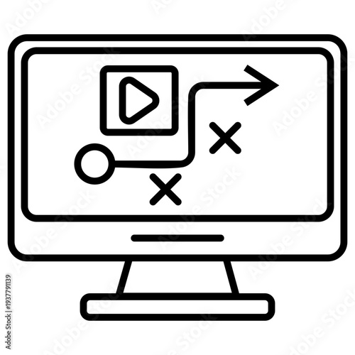 Content Strategy Outline Icon Illustration Vector