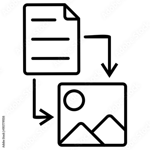 Conversion Text Outline Icon Illustration Vector