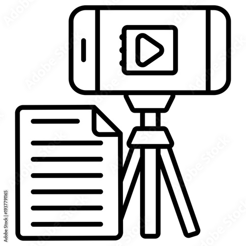 Content Creation Outline Icon Illustration Vector