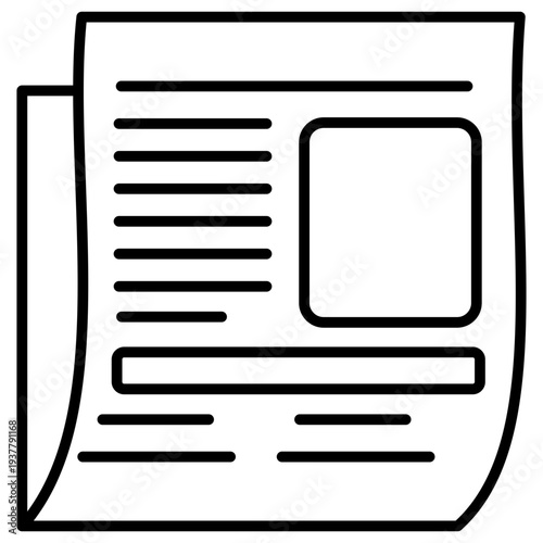 Catchy Headline Outline Icon Illustration Vector