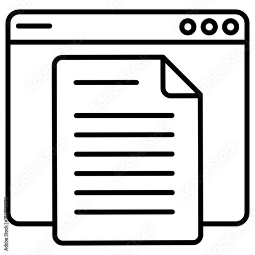 Website Copy Outline Icon Illustration Vector