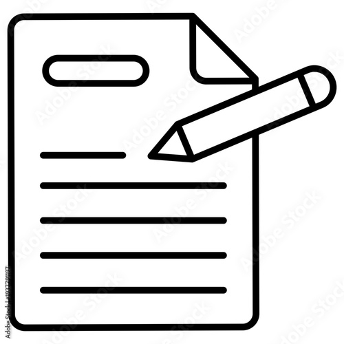 Seo Writing Outline Icon Illustration Vector