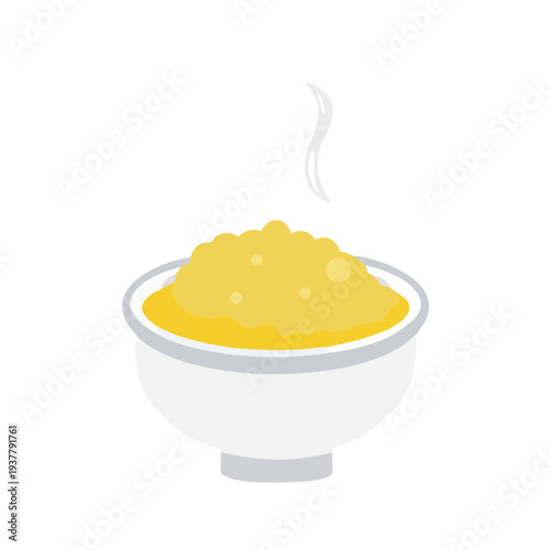 A steaming plate of yellow food