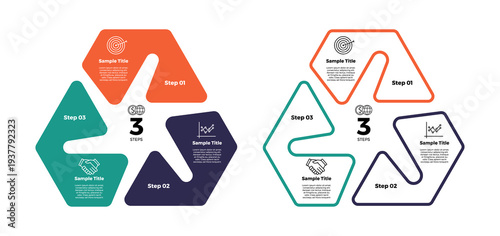 Venn diagram infographic chart template for business 3 parts, options, presentation with venn diagram elements vector editable illustration.