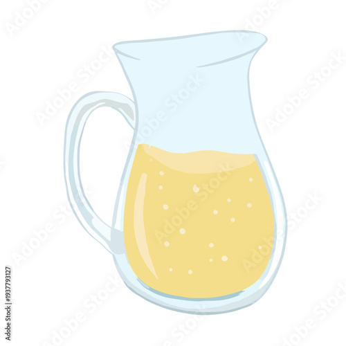 Simple illustration of a clear glass pitcher partially filled with yellow liquid