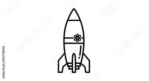 Simple Black and White Rocket.