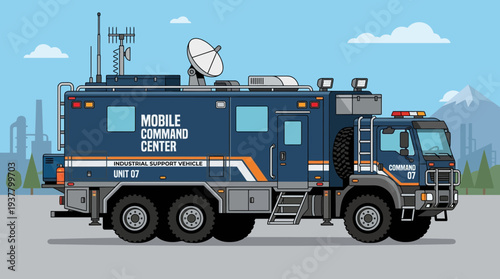 Mobile Command Center Truck Unit 07 with Satellite Dish and Antennas