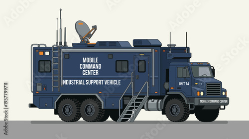 Mobile Command Center Truck with Satellite Dish