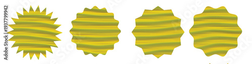 Set of blank starburst icons on white background. Badges and labels various shapes. Vector illustration	