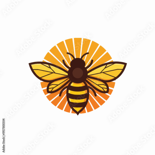 Bee Illustration with Yellow and Orange.