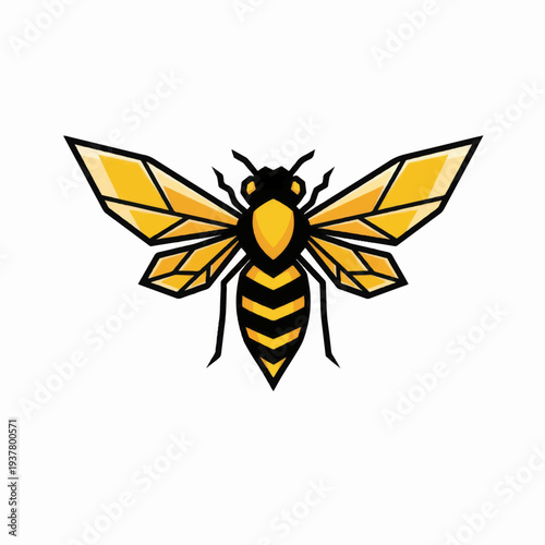 Yellow and Black Bee Illustration 1.