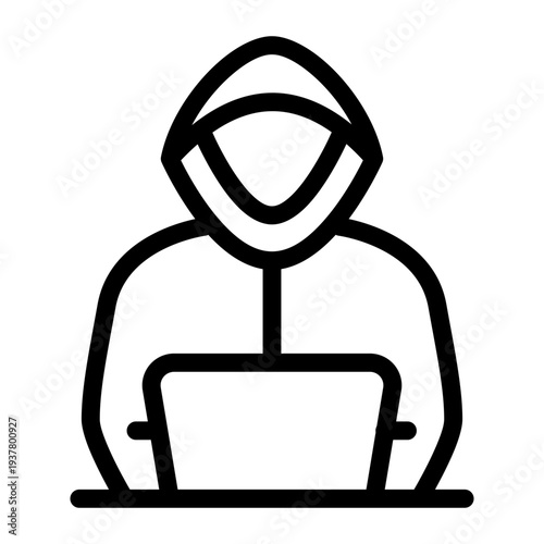 Hacker Cybercriminal Icon - Cyber Attack Threat Symbol