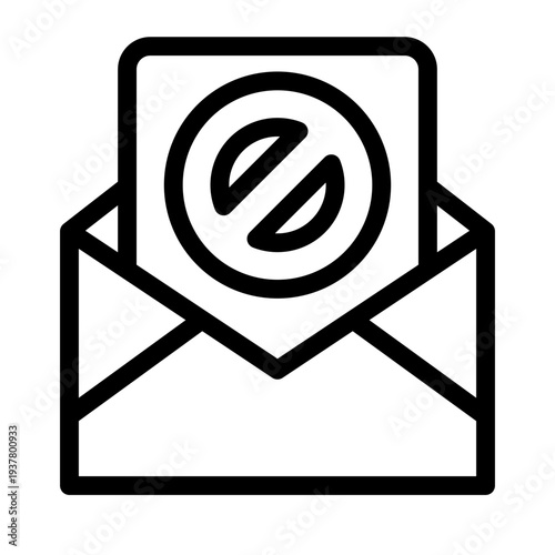 Blocked Spam Email Icon - Phishing Protection Symbol