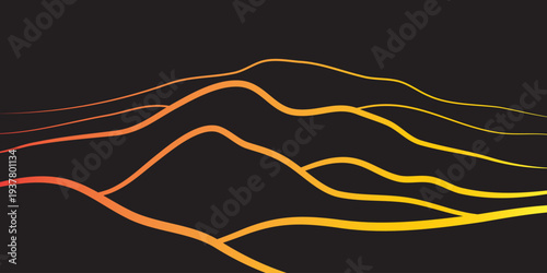 Mountain line art background, luxury wallpaper design for covers, invitation backgrounds, packaging design, wall art, and prints. Mountain illustration.