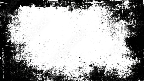 Grungy texture with white center and rough black edges overlay effect