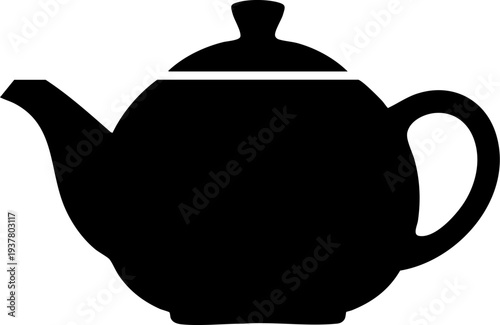 Teapot icon for tea time and kitchen design