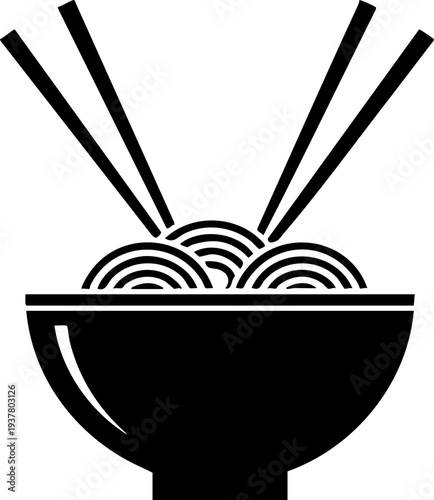 Ramen noodle bowl icon for restaurant menu