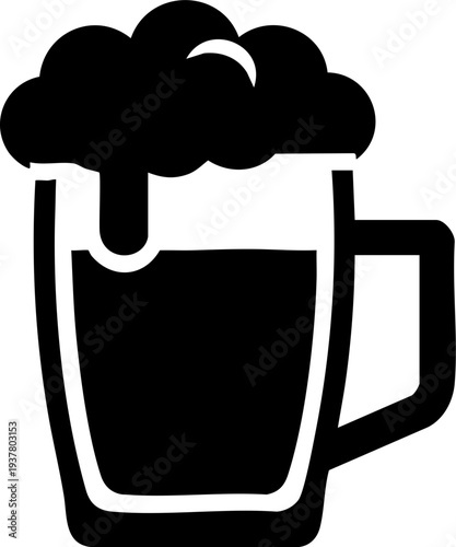 Draft beer glass icon for bar and brewery