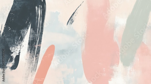 パステルカラーの筆跡