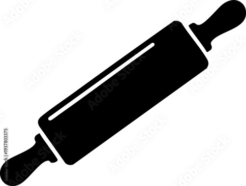 Baking rolling pin icon for pastry shop logo