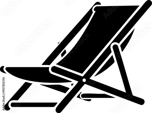 Sunbed deck chair icon for pool side leisure