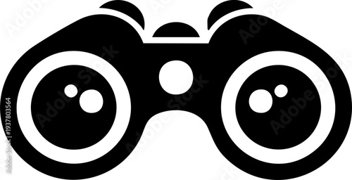 Front view binoculars icon for distance viewing