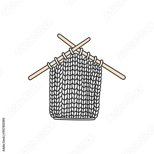 Knitting Project in Progress vector illustration