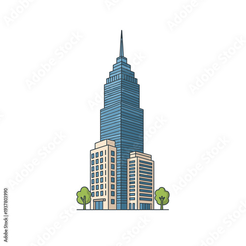 Modern Skyscraper Cityscape vector illustration