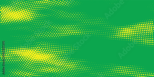Dots circle halftone yellow green color pattern gradient texture modern background art. Retro vector design template