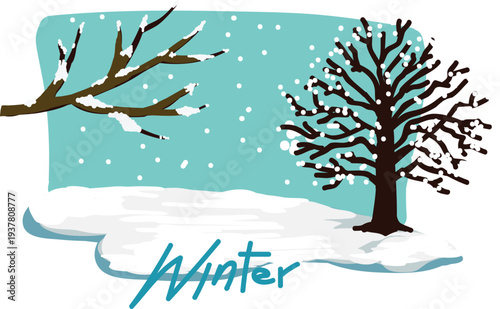 Flat ilustration of winter