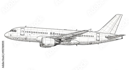 Airplane Blueprint Sketch