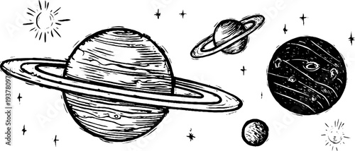 Vintage celestial exploration: saturn, telescope, and constellation map art for astronomy enthusiasts