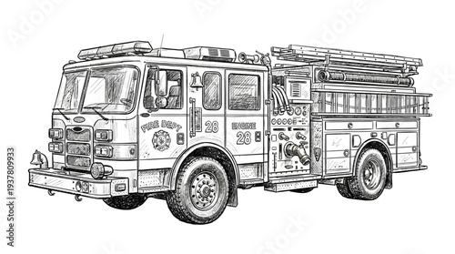 Fire Truck Sketch