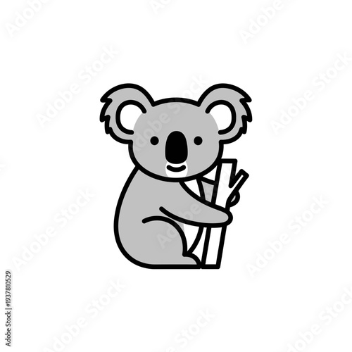 Koala Hugging Eucalyptus vector illustration
