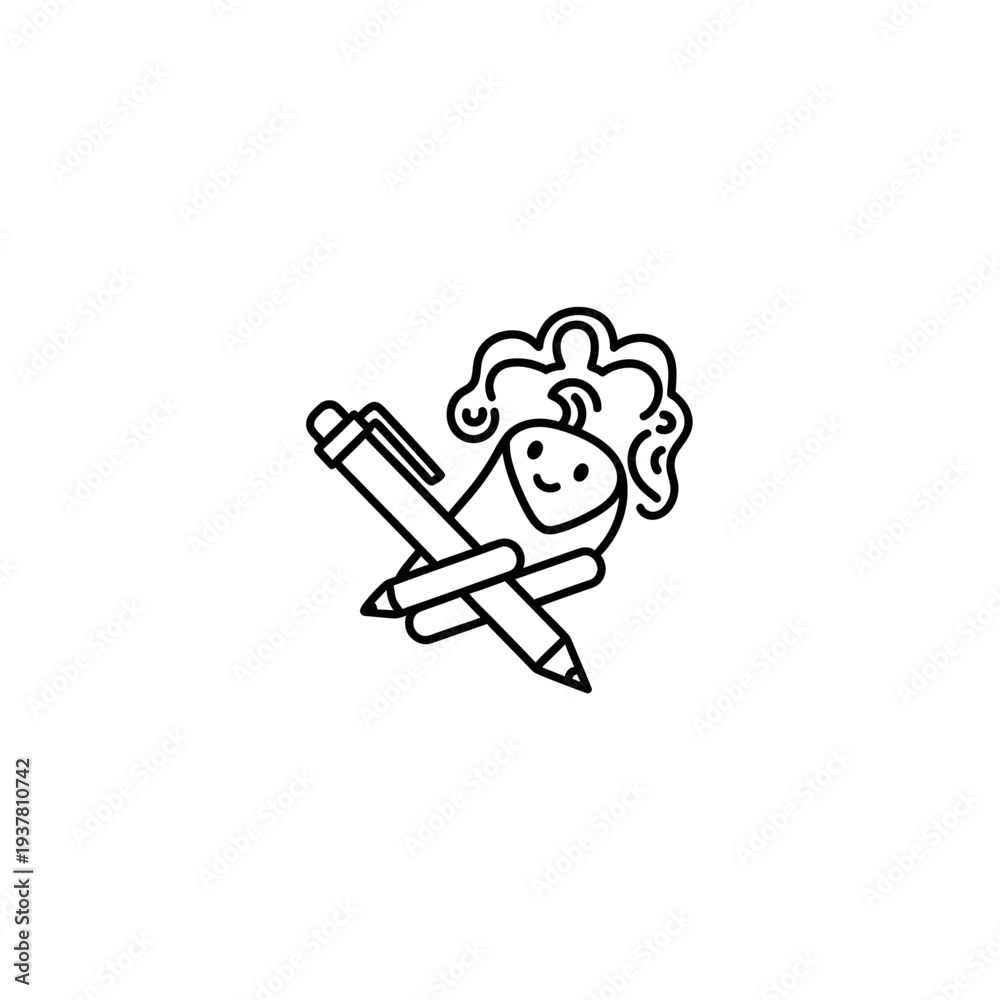 Fototapeta premium Smiling Pen Character vector illustration