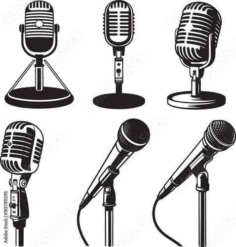 Collection of various microphones isolated