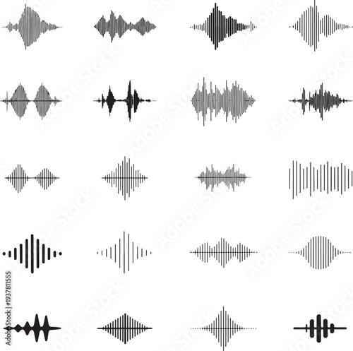 Sound wave icons collection